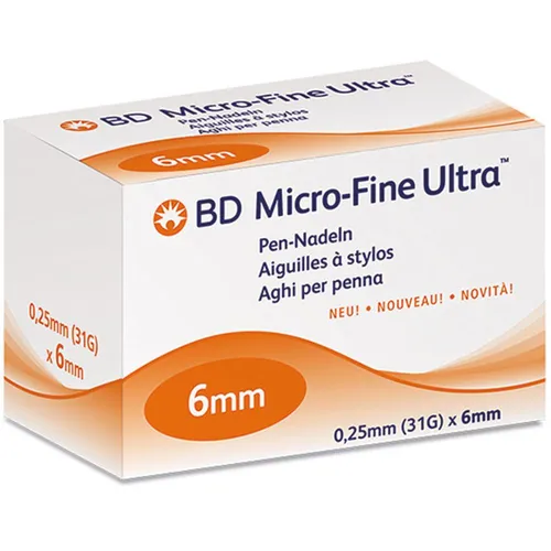 BD Ultra-fine Pen-Nadeln 6 mm - 105 Stück - Arzneimittel - Hochwertige Pen-Nadeln mit 6 mm Länge für schmerzfreies Spritzen, ideal für Diabetiker.