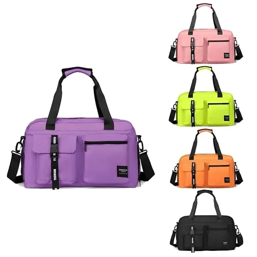 Sporttasche 32L, robuste Gym Bag aus Oxford-Stoff mit Nass-/Trockentrennung und Schultergurt, perfekt für Fitness, Reisen und Training Neon Grün