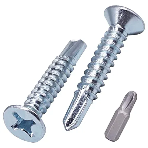 SKIR'CO (40 Stück) DIN 7504 P Stahl verzinkt 5,5 x 32 mm selbstbohrende Schrauben für Metall, Blechschraube, Senkkopf