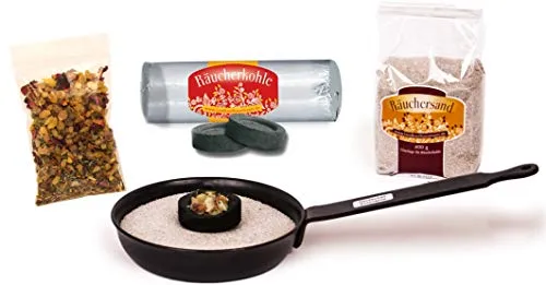 Räucherset 4tlg - Räucherpfanne, Rauhweihnachtsweihrauch, Räuchersand & Räucherkohle
