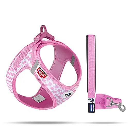 curli VEST HARNESS AIR-MESH Pink-Circles M & Leash L