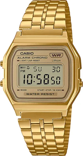 Casio Unisex Quartz Armbanduhr A158WETG-9AEF - Elegante Armbanduhr für Herren mit 37mm Gehäuse, goldfarbenem Zifferblatt und robustem Metallarmband – perfekt für jeden Anlass.