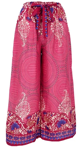 Palazzohose, Schlaghose, Boho Sommerhose, Hippie Goa Hose - himbeerrot