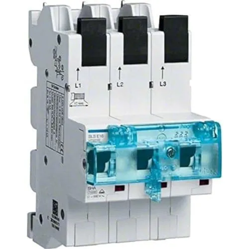 Hager HTS335C SLS-Schalter 3P Cs-35A - 3-polig, 35A für Sammelschiene mit Multifunktionsverschluss für zusätzliche Sicherheit