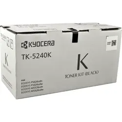 Kyocera Toner TK-5240K schwarz - Hohe Seitenleistung - Toner für Kyocera Drucker mit ca. 4.000 A4-Seiten Kapazität bei 5%, ideal für hochwertige Ausdrucke und langlebige Nutzung.