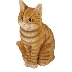 abc HOME Gartenfigur Katze mit Bewegungsmelder | 34 cm H - Diese charmante Dekofigur aus Polyresin sorgt mit ihrem Bewegungsmelder für lebendige Momente im Garten. Ideal für eine ansprechende Gartengestaltung.