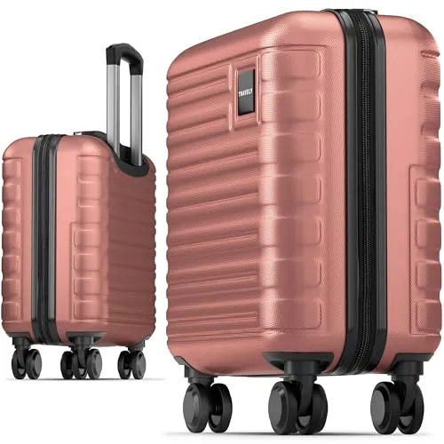 Travely Handgepäck-Trolley Roségold 45x36x20cm in pink von Travely