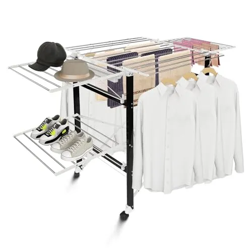 Todeco Klappbarer Kleiderbügel aus Edelstahl – Praktischer Wäscheständer