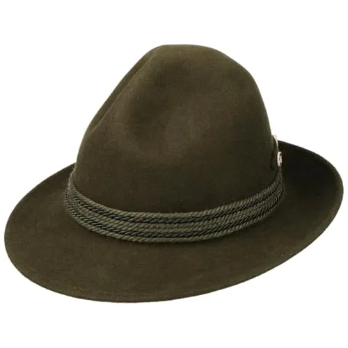 Lodenhut Manufaktur Dreispitz Wollhut - Wasserabweisender Trachtenhut für Herren - Trachtenhüte für Herren, aus hochwertigem Wollfilz, wasserabweisend und ideal für jede Jahreszeit, perfekt für Wanderungen und Outdoor-Aktivitäten.