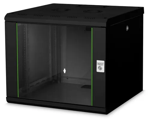 DIGITUS Netzwerk-Schrank 19 Zoll 9 HE - Wandmontage - Computer- & Server-Racks mit 9 HE, 600 mm Tiefe, Traglast 100 kg, Sicherheitsglastür und hervorragender Zugänglichkeit durch abnehmbare Seitenwände.