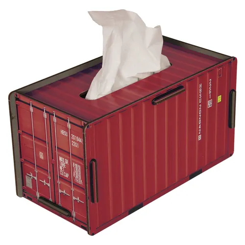 Werkhaus - Tissue-Box in Container-Optik, Rot, CO1022