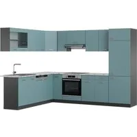 Vicco Winkelküche R-Line, Blau-Grau/Anthrazit, 227 x 287 cm in blau von Vicco