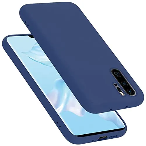 Cadorabo Hülle kompatibel mit Huawei P30 PRO Hülle Silikon Handyhülle für P30 PRO Case aus flüssigem Silikon- Kratzfeste und stoßfeste dünne TPU Schutzhülle - Liquid BLAU