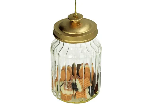 HD Collection Christbaumschmuck, Christbaumschmuck Glas 10,2m Vorratsglas mit Keksen Figur Transparent