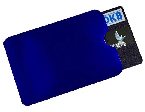 3X RFID Schutzhülle NFC Blocker Soft EC Kartenhülle Kreditkarte Ausweis Schutz vor Datenklau (Blau)