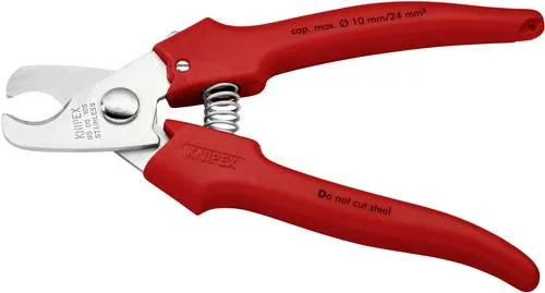 Knipex Kabelschere 165 mm - Präzisionsschliff für saubere Schnitte, Klemmschutz und nachstellbares Schraubgelenk