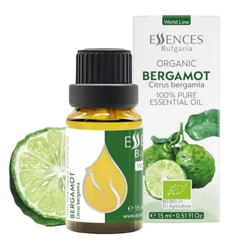 Essences Bulgaria Bio-Bergamotte Ätherisches Öl 15ml | Citrus bergamia | 100% Naturrein | Unverdünnt | Therapeutischer Grad | Aromatherapie | Kosmetik | Tierversuchsfrei | Gentechnikfrei | Vegan