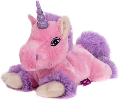 Habibi Plush Wärmekissen Einhorn rosa mit Glitzerhorn - Heizkissen für Kinder und Erwachsene, kuschelig weich mit herausnehmbarer Füllung und Lavendel-Jasmin-Duft, ideal zum Wärmen und Kühlen.
