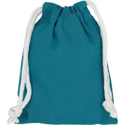 Zuziehbeutel - Baumwolle | OEKO-TEX 100 zertifiziert | 10x14cm | Jutebeutel | Einkaufstasche | unbedruckt, petrol