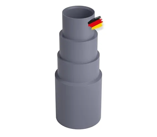 BAUHELD® Staubsauger-Schlauch Aufsatz [Made in Germany] - Adapter für Staubsauger-Düse aus stabilem PVC-Gummi [1 Stück] - Passend für Makita Bosch Kärcher Einhell Festool Eibenstock - Dunkelgrau