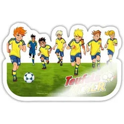 Spreadshirt Teufelskicker Fußballmannschaft Beim Kicken Sticker Aufkleber, 10 x 10 cm, Weiß glänzend - Weiß