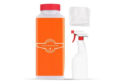 BEKATEQ BE-680 Fassadenreiniger Set Steinbodenreiniger (Algenentferner + Sprühflasche + Vliestuch, [- Set 1L reicht aus für 10qm)