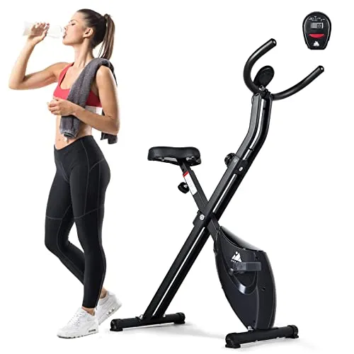 Evoland Heimtrainer, faltbare Heimtrainer mit LCD-Display, 8 Widerstandsstufen, stationäres Ergometer, Heimtrainer für den Heimgebrauch, max. 120 kg Tragkraft