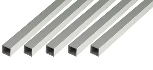 Alberts 5 x Vierkantrohr Aluminium 1000 x 15 x 15 mm - Hochwertige Aluminium-Vierkantrohre, silberfarbig eloxiert, ideal für vielseitige Anwendungen im Bau- und Möbelbereich. Robuste Qualität für langlebige Projekte.
