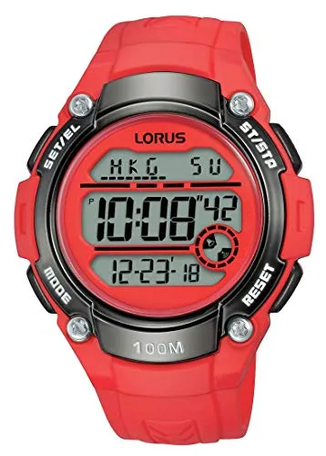 Lorus Sport Damen-Uhr Chronograph Edelstahl und Kunststoff mit Urethanband R2343MX9