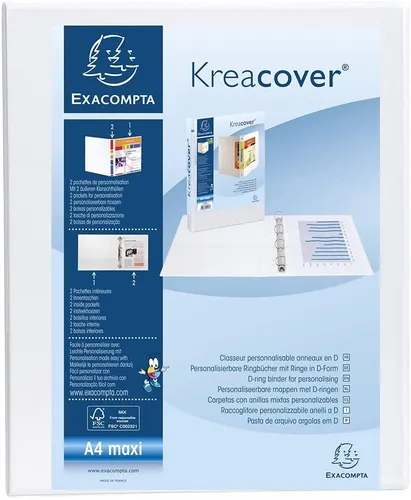 EXACOMPTA Präsentations Ringbuch A4 Maxi Rückenbreite: 34 mm weiß 4D Ring