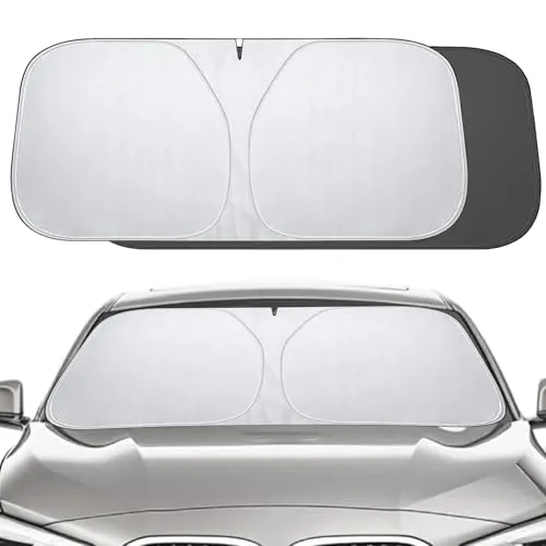 Sonnenschutz Auto Frontscheibe 142×80cm,Auto Sonnenschutz Vorne UV-Schutz,Universal Faltbare,Geeignet für die meisten PKW, SUVs und LKW,Ideal für Sommer