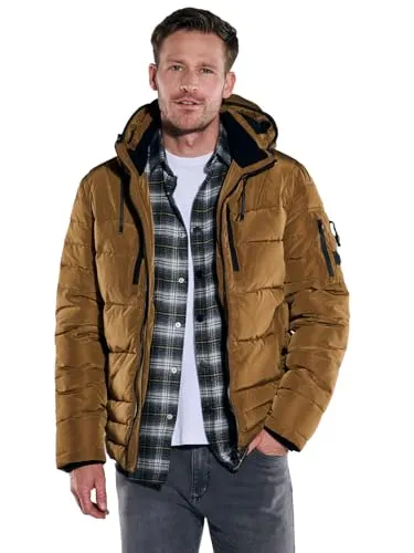 engbers Herren Steppjacke mit Abnehmbarer Kapuze in gelb von engbers