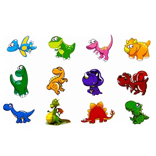 Oblique Unique® Dino Kinder Tattoo Set 24 Stück Kindertattoos Tattoo Verschiedene Motive Kinder Spielen