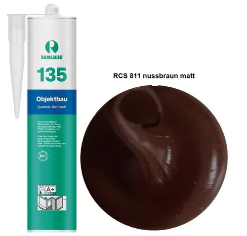 Ramsauer Dichtstoff Ramsauer 135 Objektbau Silikon Fugen Dichtstoff 310ml Kartusche, gebrauchsfertig, VSG verträglich, UV beständig, geruchsneutral
