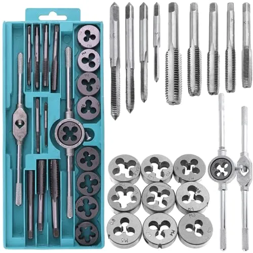 WIYETY Gewindeschneider Set Gewindebohrer Werkzeug: 20 Tlg Gewinde Schneider Bohrer Werkzeug Set, M3