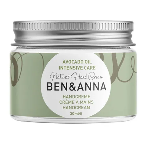 Ben & Anna Handcreme Intensive Care, 30 ml - Handcreme mit intensiver Pflegeformel, enthält hochwertige Inhaltsstoffe wie Avocado- und Sheabutter für geschmeidige Hände. Ideal für trockene Haut.
