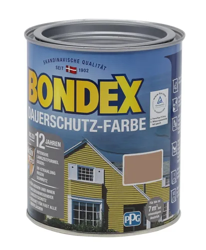 Bondex Dauerschutzfarbe sonnenlicht (sahara) 0,75L Wetterschutzfarbe Holzfarbe