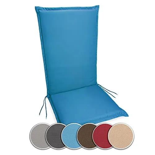 sunnypillow Hochlehner Auflage 100% Wasserdicht 120 x 50 - Extra Dicke Sitzauflage für Gartenmöbel - Polster für Stühle & Sessel - Wasserabweisend und 9cm dick für höchsten Komfort im Innen- und Außenbereich, ideal für Garten- und Küchenstühle.