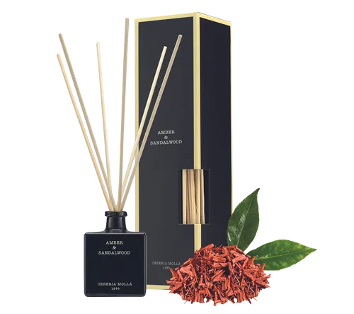 Cereria Molla Mollá 1899 Diffuser Amber & Sandalwood 100ml - Düfte & Aromen, eleganter Diffuser mit luxuriösem Amber- und Sandelholzduft, ideal für eine entspannende Atmosphäre in jedem Raum.