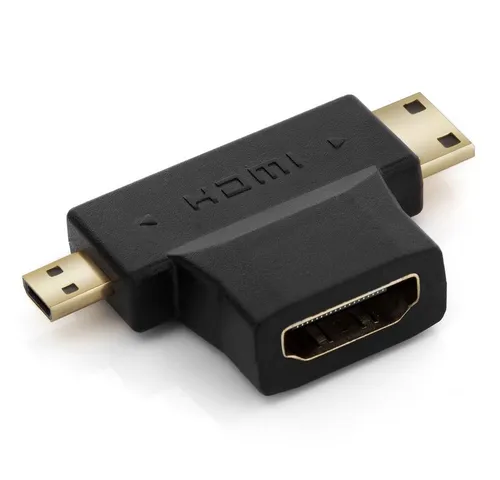 deleyCON deleyCON mini + micro HDMI DUAL Adapter - HDMI Buchse zu mini + micro HDMI-Kabel