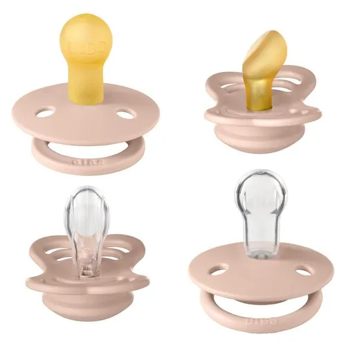 BIBS Schnuller 4er-Pack, Try it Starter Pack, BPA-frei, Kirschform - Entdecke die BIBS Try-it-Box mit vier verschiedenen Schnullern aus Silikon und Naturkautschuk. Ideal für Neugeborene, um den perfekten Schnuller zu finden. 100 % BPA-frei und EN1400+A2-zertifiziert. Für einen farbenfrohen Start!