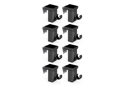 Bestlivings Klemmträger für Caféhausstangen bis Ø 10 mm, Caféhausstangen, (8-tlg), Fensterrahmen 10–27 mm, aus robustem & langlebigem Kunststoff, drehbar