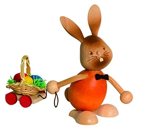 Stupsi Hase mit Eierwagen in orange von Kuhnert