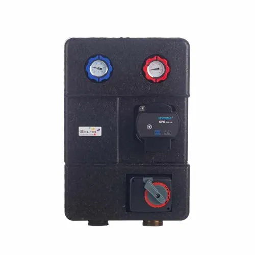 Selfio Zweiwege Pumpengruppe Hydra GPO 25-6-130 - Zentralheizungen & Zubehör mit regelbarer Pumpendrehzahl und individueller Vorlauftemperatur für effiziente Zirkulation in Heiz- und Kühlsystemen.
