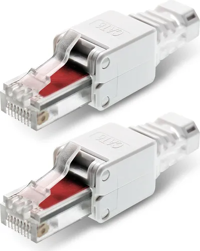 NEXMEX 2x Netzwerkstecker Cat6 RJ45 Stecker Netzwerk Werkzeuglose Montage Cat6a