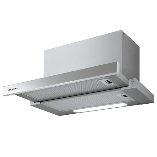 Pyramis Flachschirmhaube Turbo Edelstahl Dunstabzugshaube Lüfter 60cm ausziehbar