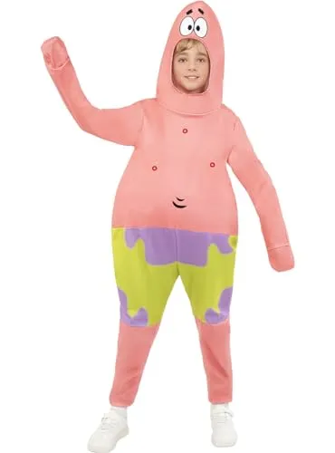 Funidelia Patrick Kostüm - SpongeBob Schwammkopf für Kinder - Kostüm für Kinder, Größe 10-12 Jahre, aus 100% Polyester. Ideal für Karneval, Halloween und Kostümpartys - werde zur Hauptfigur deiner Lieblingszeichentrickserie!
