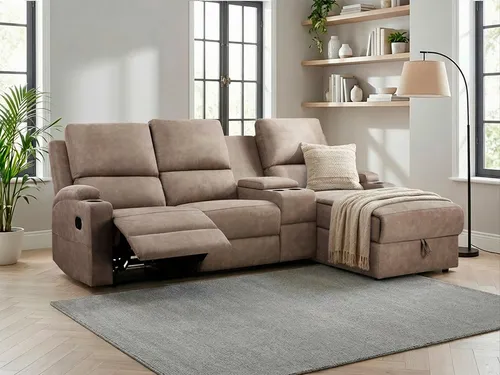 Home affaire Ecksofa NAPORI Multimediasofa XXL in braun von OTTO home