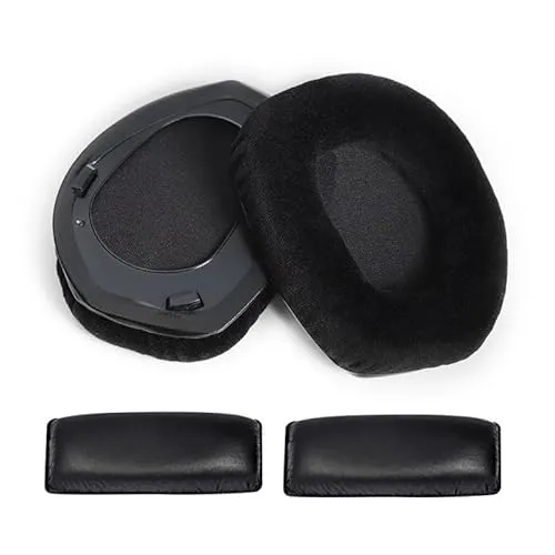 INF Ohrpolster und Kopfbügelpolster für Sennheiser HDR RS165/RS175/RS185/RS195, Rauschunterdrückungseffekt, Flanell, Proteinleder, Schaumstoff