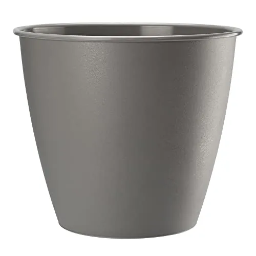 VERDENIA Azalia Blumentopf Leichter Blumenkübel Balkonblumentopf Dekorativer Topf für Pflanzen für Innen und Außenbereich Pflanztopf aus Kunststoff Runder Viele Farben 15cm 20550 grau